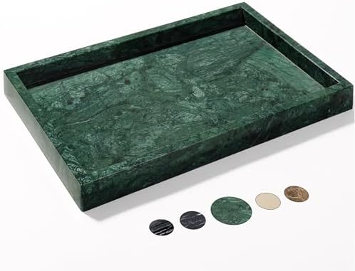 Elegant Real Natural Marble Vanity Tray Dark Green