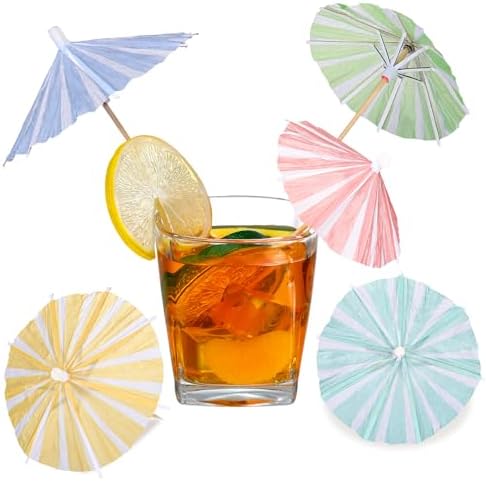 Cocktail Picks for Drinks 150 Pieces tropical umbrella pick set