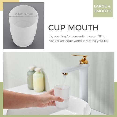 Aomasi Frosted Glass Tumbler - Durable Toothbrush Holder
