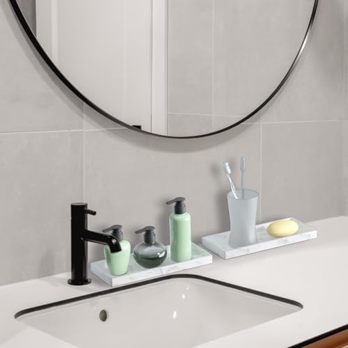 2-Piece Silicone Bath Vanity Trays for Kitchen Bathroom Use