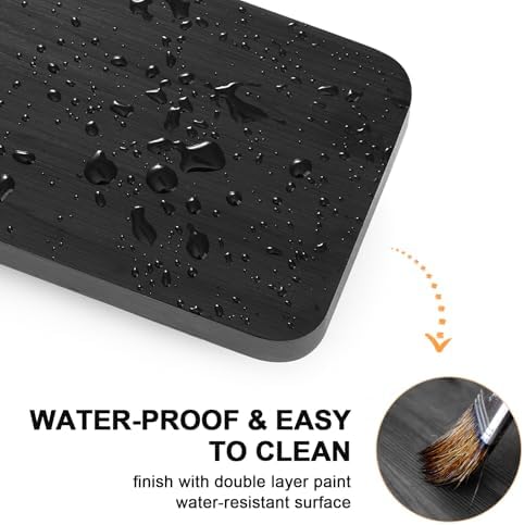 Black Wood Bathroom Counter Tray Farmhouse Riser for Sink soap Dish waterproof