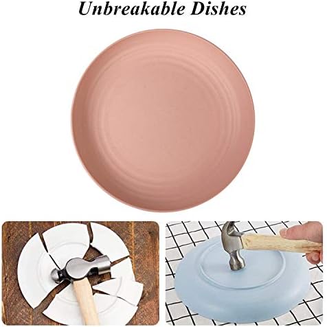 WANBY Lightweight Wheat Straw Dinner Plates Set