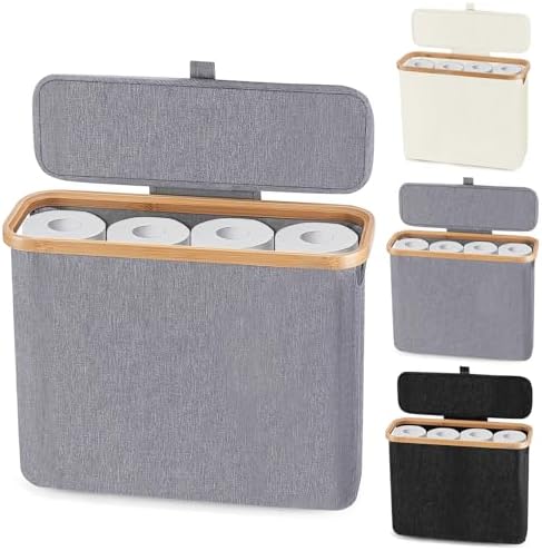 Large Capacity Bamboo Toilet Paper Storage Basket - 12 Rolls Durable Space-Saving