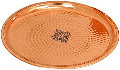 Indian Art Villa Pure Copper Thali Plate
