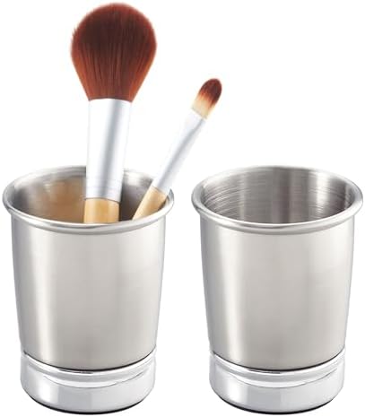 iDesign Stainless Steel Bathroom Tumbler Set of 2 Split Finish