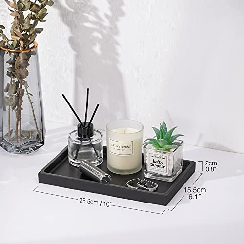 Luxspire Multi-Purpose Bathroom Vanity Tray in Matte Black
