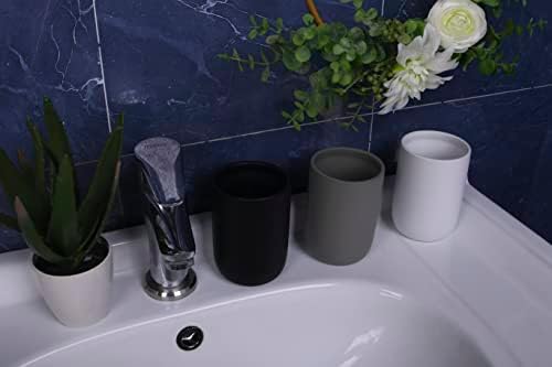 cordial Ceramic Toothbrush Dispenser for Bathroom Black