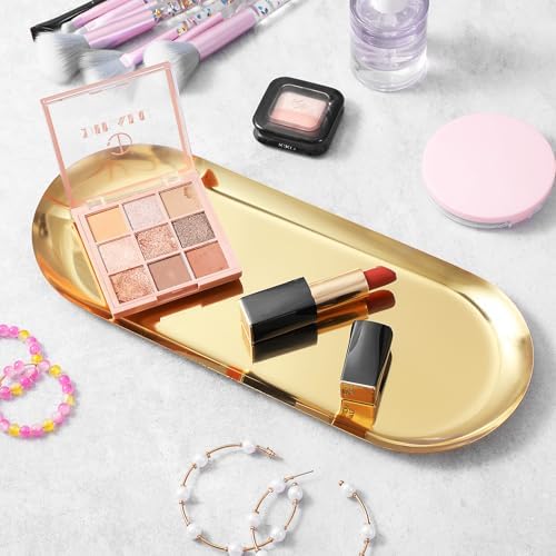 Bath Kitchen Essentials 4-Piece Gold Vanity Tray Set