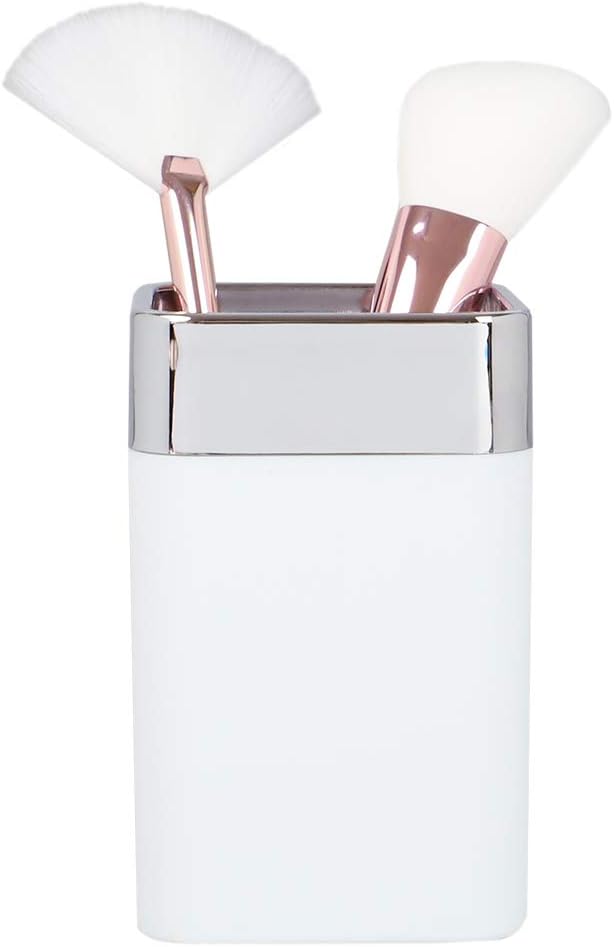 Home Basics Square Matte White Chrome Tumbler