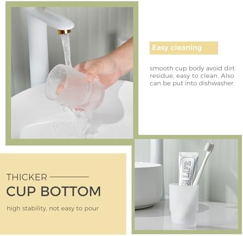 Aomasi Frosted Glass Tumbler - Durable Toothbrush Holder