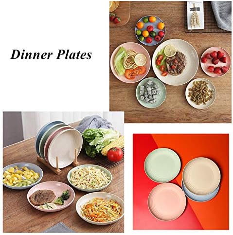 WANBY Lightweight Wheat Straw Dinner Plates Set