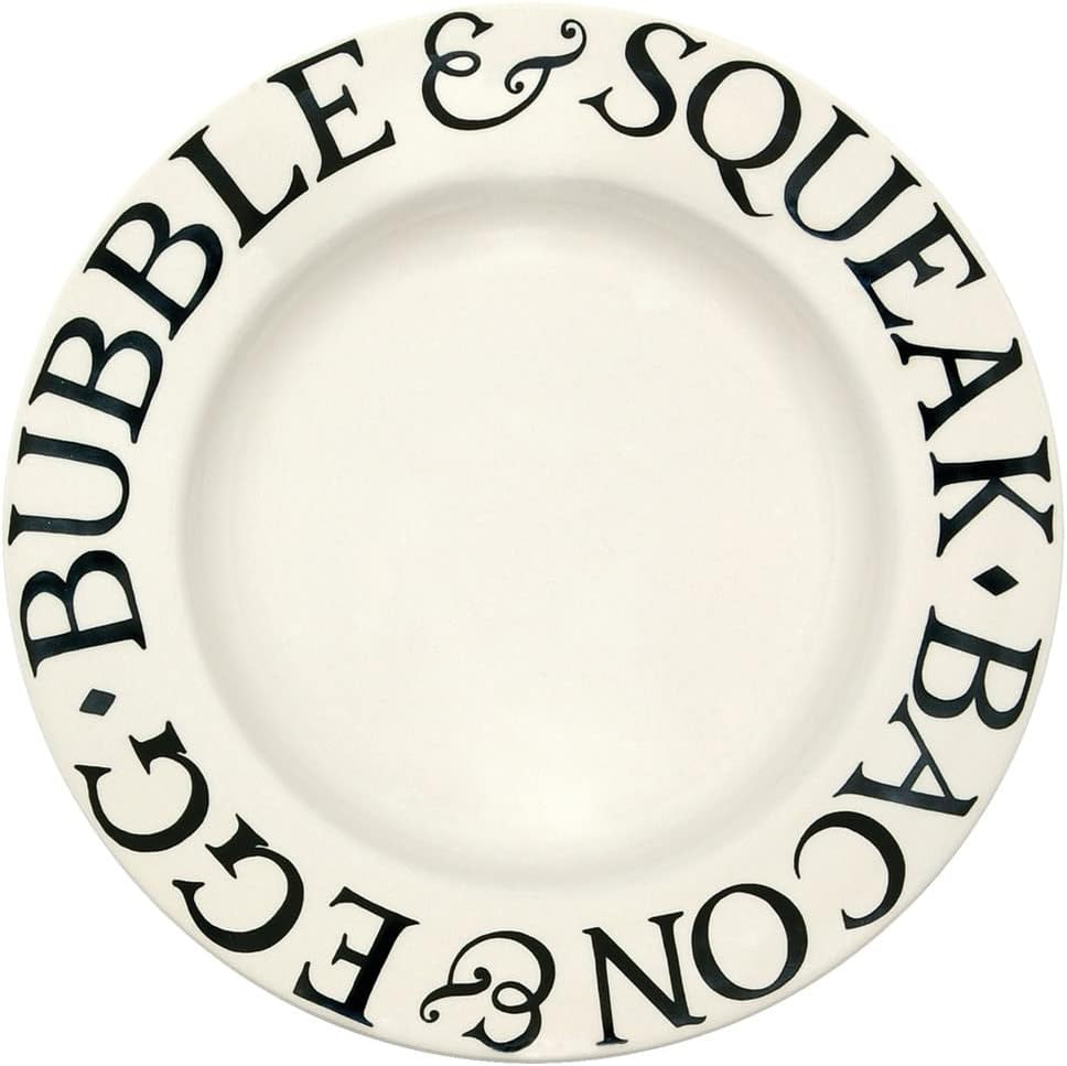Emma Bridgewater Handmade Ceramic Black Toast Bacon Egg Script 105 Dining Plate