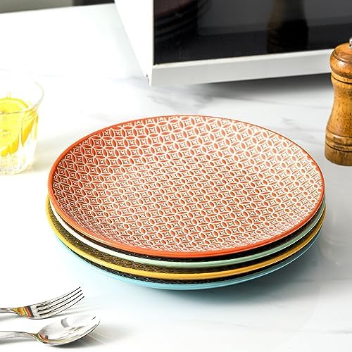 YELLOYA 105in Large Dinner Plates Set of 4