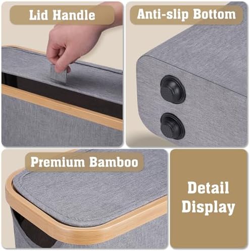 Large Capacity Bamboo Toilet Paper Storage Basket - 12 Rolls Durable Space-Saving