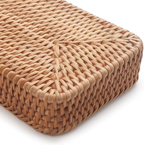 DECrafts Eco Rattan Bathroom Vanity Tray for Storage and Style