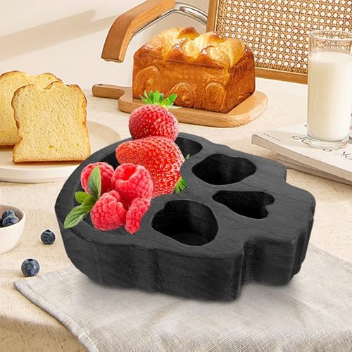 Alipis Halloween Wooden Skull Bowl Charcuterie Board