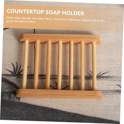 HEALLILY Wooden Soap Rack Elegant Draining Design for Bathroom Countertop Use