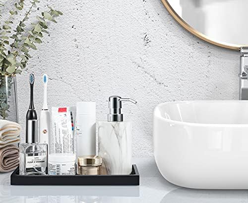 Luxspire Multi-Purpose Bathroom Vanity Tray in Matte Black