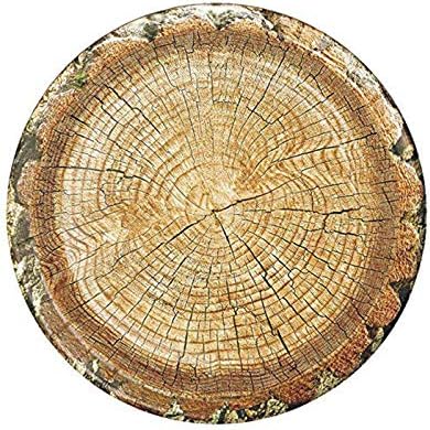 Havercamp Cut Timber 10 Party Plates 8 Large Round Dinner Paper Plates