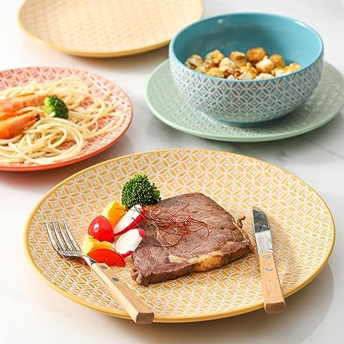 YELLOYA 105in Large Dinner Plates Set of 4