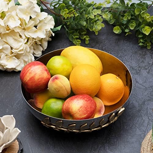 GUTE Decorative Silver Hammered Bowl 10 Dia Fruit Catch All
