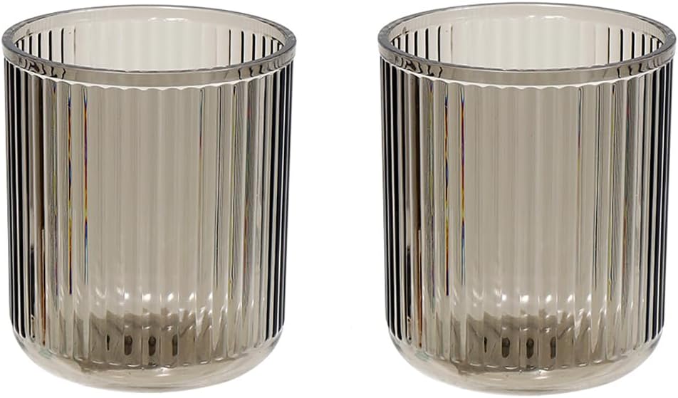 Bathroom Tumbler Set 2 Unbreakable Toothbrush Cup Dishwasher Safe drinking cup Gray Gray