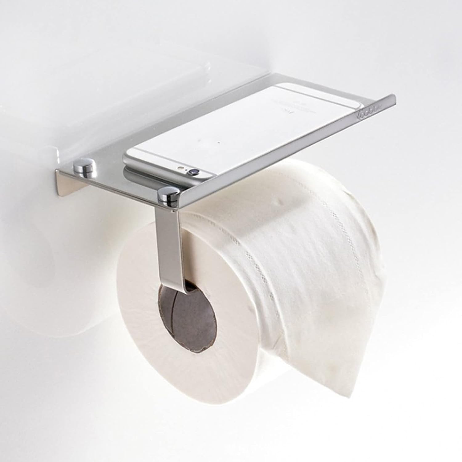 Stylish Toilet Paper Holder Phone Shelf Wall-Mounted Holder