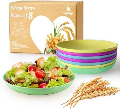 SINOGE Wheat Straw Plates 10 Inch Disc