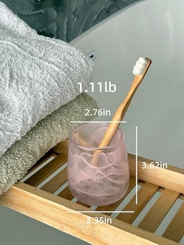 Premium Pink Glass Tumbler Decorative Toothbrush Cup