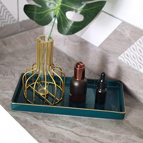 HANKOR 10 x 5 Ceramic Bathroom Tray for Countertops