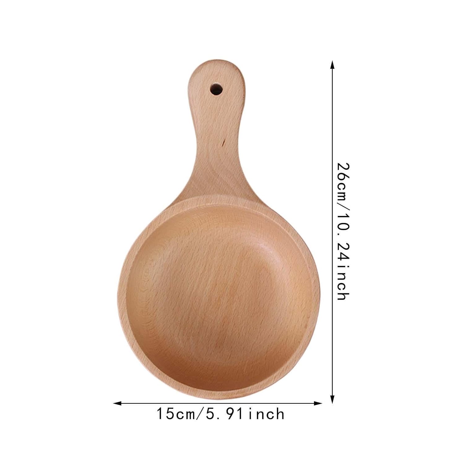 Wooden Bowl with Handle for Dinner Serving