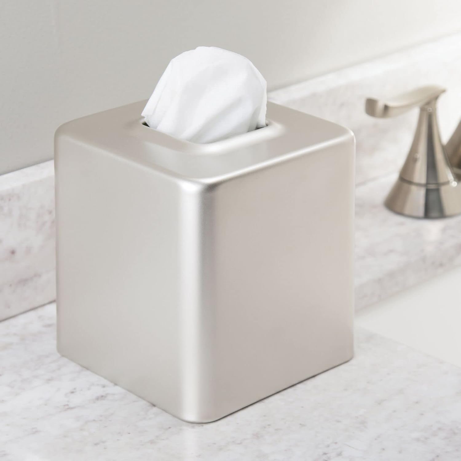 mDesign Steel Square Tissue Holder