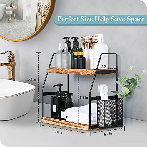 Bath Organizer 2-Tier Storage Shelf for Vanity