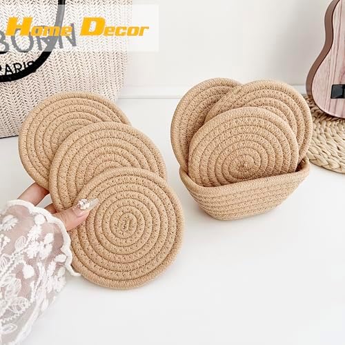Valdivia Boho Coasters Set - Handmade Woven for Home