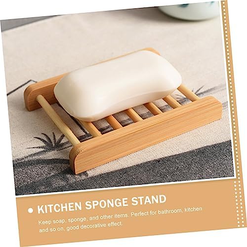 HEALLILY Wooden Soap Rack Elegant Draining Design for Bathroom Countertop Use