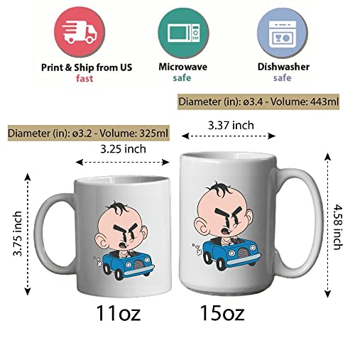 Surprise Toddler mug with Angry Baby Car inside