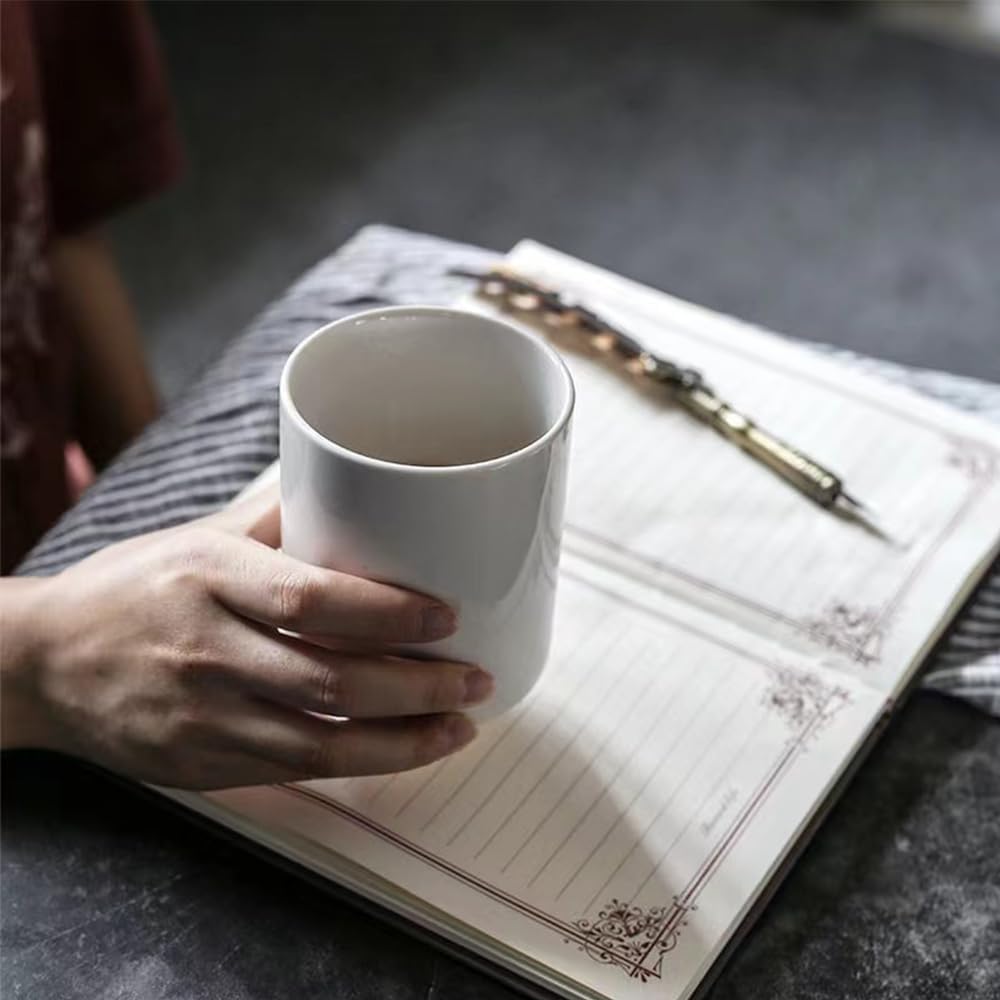 Modern Pure White Ceramic Handleless Mug