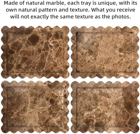 Scalloped Marble Bathroom Vanity Tray