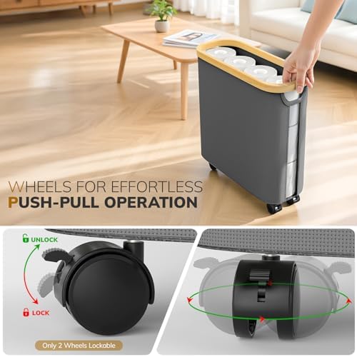 Compact Bamboo Toilet Paper Holder