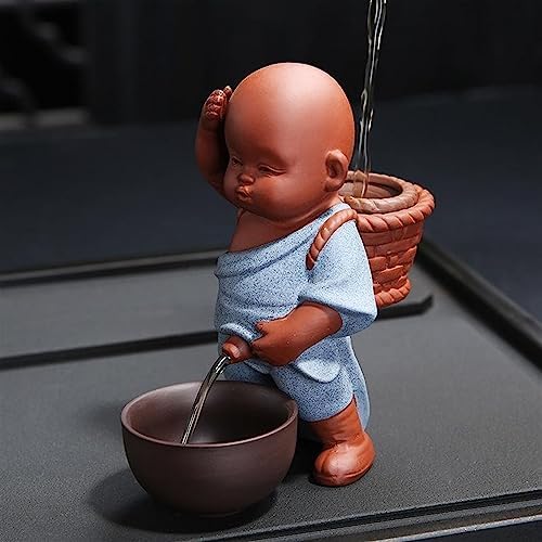 Chinese Folk Art Teap pot Ornament Little Monk Yixing Spray Teapot