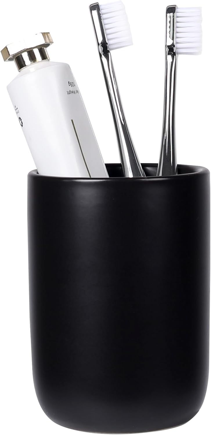 BosilunLife 12oz Ceramic Toothbrush Holder Durable Stylish for BATH