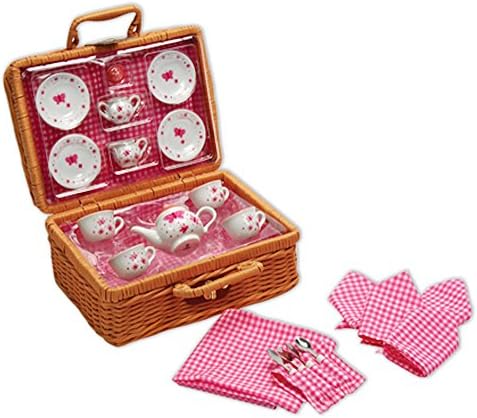 Schylling Butterfly Tea Set Basket Elegant for Tea Entertaining