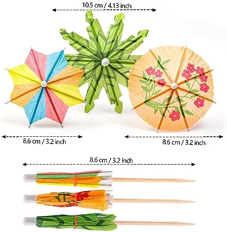 Hawaiian Cocktail Umbrellas 152 Pcs