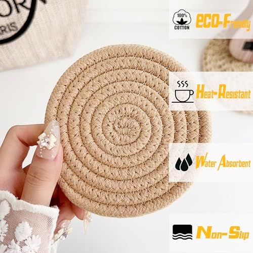 Valdivia Boho Coasters Set - Handmade Woven for Home
