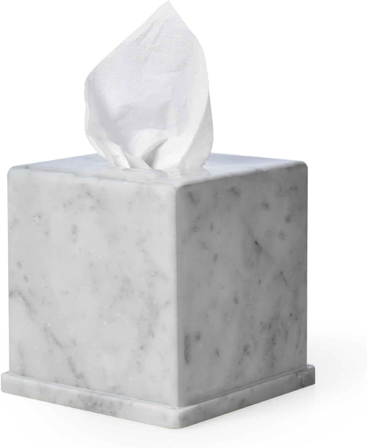 Natural Marble Tissue Box Cover Carrara White 6x6x57in Square Holder