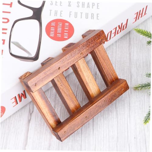 Stylish Retro Wooden Soap Dish with Drain for Countertops Showers