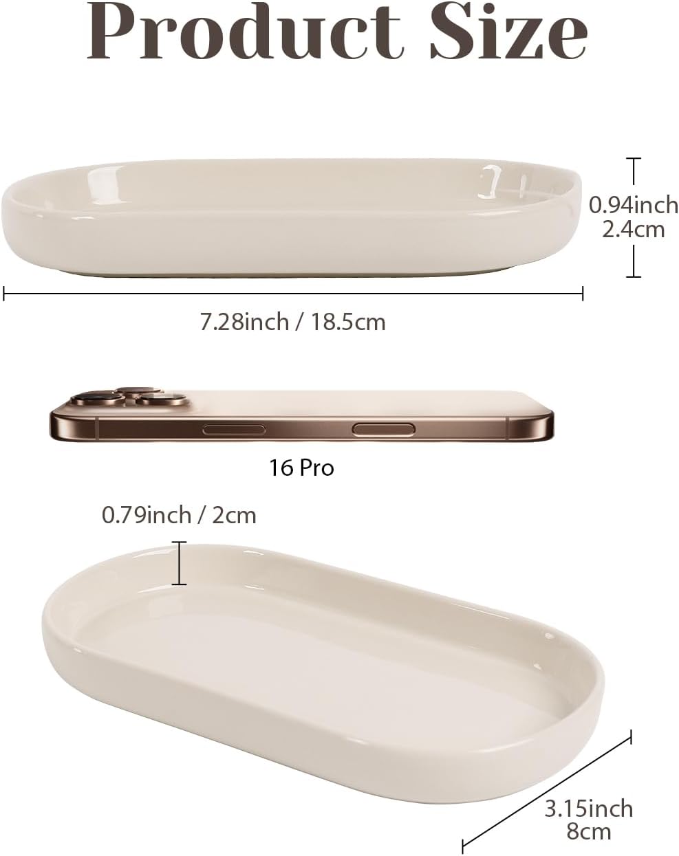 Elegant Ceramic Bathroom Vanity Tray with Beautiful Design