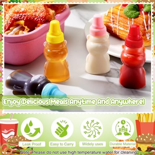 18 Piece Set of Mini Condiment Squeeze Bottles with Funnel for Lunch