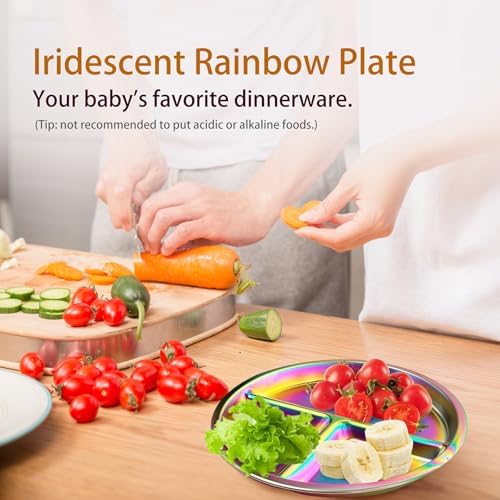 5-Piece Child-Proof Stainless Steel Plates