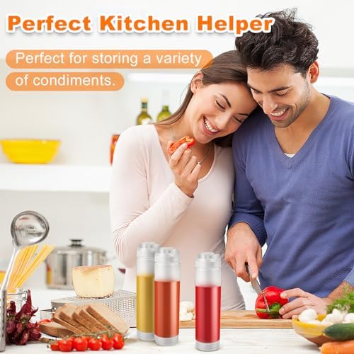 CHIVENIDO 6PCS Inverted Squeeze Bottle Set No Leak Inversion Safe and Versatile